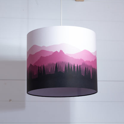 Landscape #4 Print Drum Lamp Shade 30cm(d) x 25cm(h) - Pink