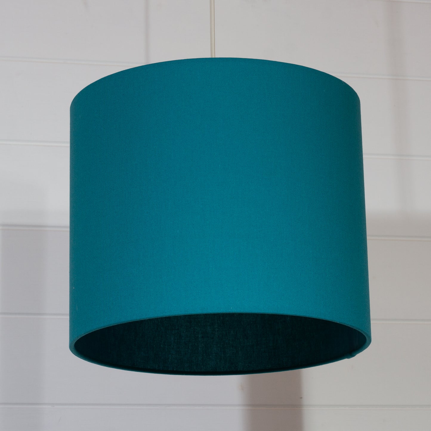 Drum Lamp Shade - F185 ~ Teal Linen Fabric, 30cm(d) x 25cm(h)