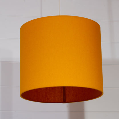 Drum Lamp Shade - F180 ~ Yellow Ochre Linen Fabric, 30cm(d) x 25cm(h)