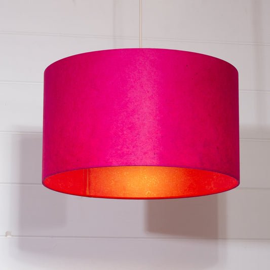 Drum Lamp Shade - P57 - Hot Pink Lokta, 35cm(d) x 20cm(h)