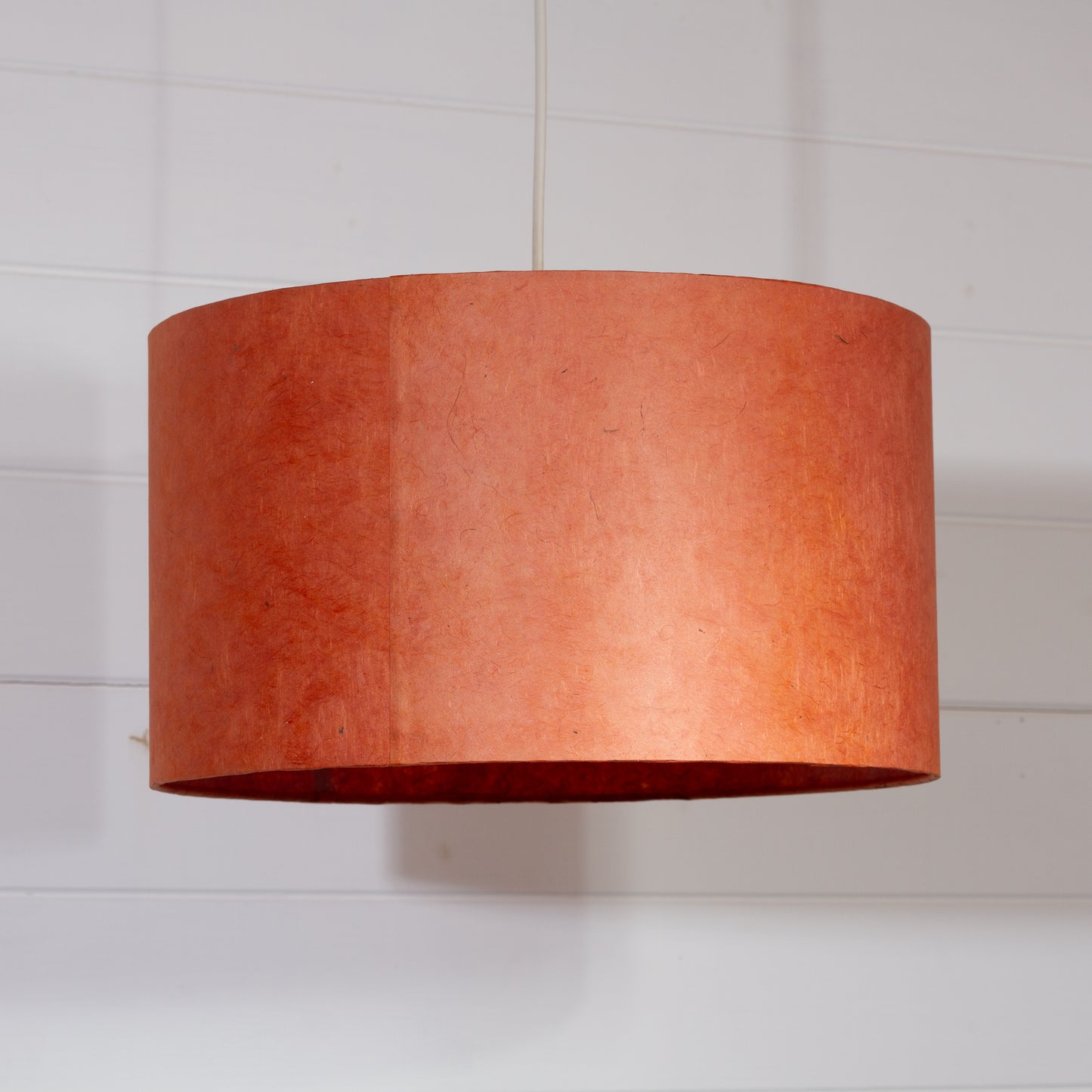 Drum Lamp Shade - P63 - Terracotta Lokta, 35cm(d) x 20cm(h)