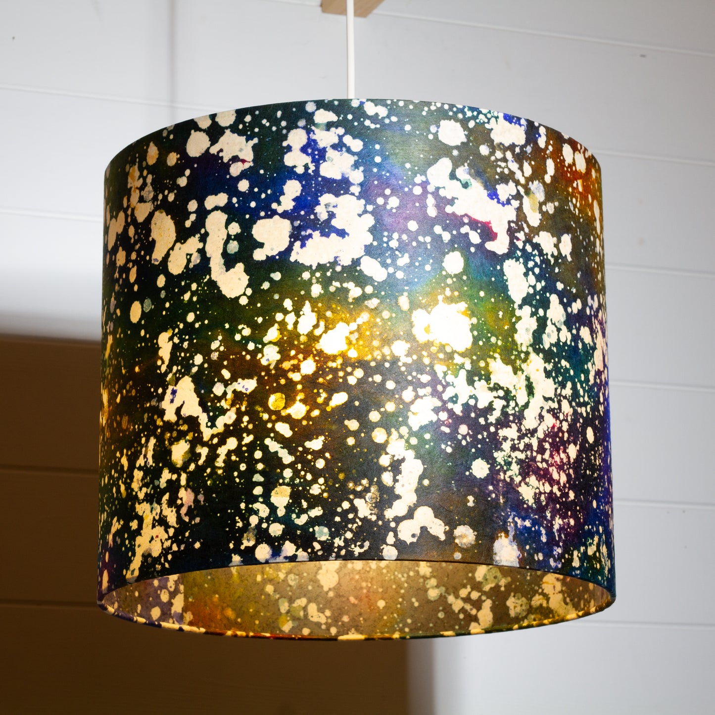 Drum Lamp Shade - B109 ~ Batik Galaxy, 35cm(d) x 30cm(h)