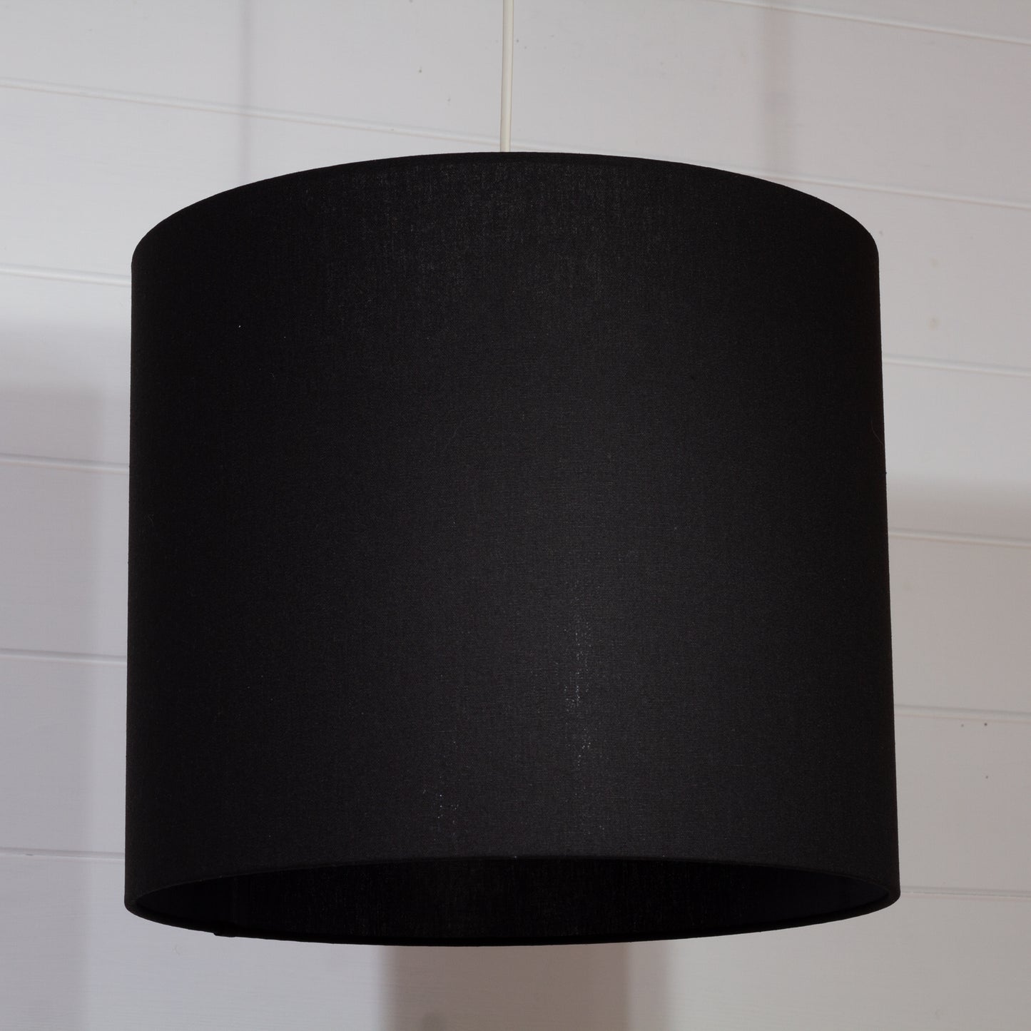 Drum Lamp Shade - F170 ~ Black Linen, 35cm(d) x 30cm(h)