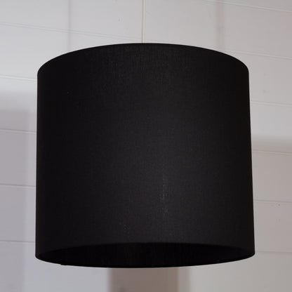 Drum Lamp Shade - F170 ~ Black Linen, 35cm(d) x 30cm(h)