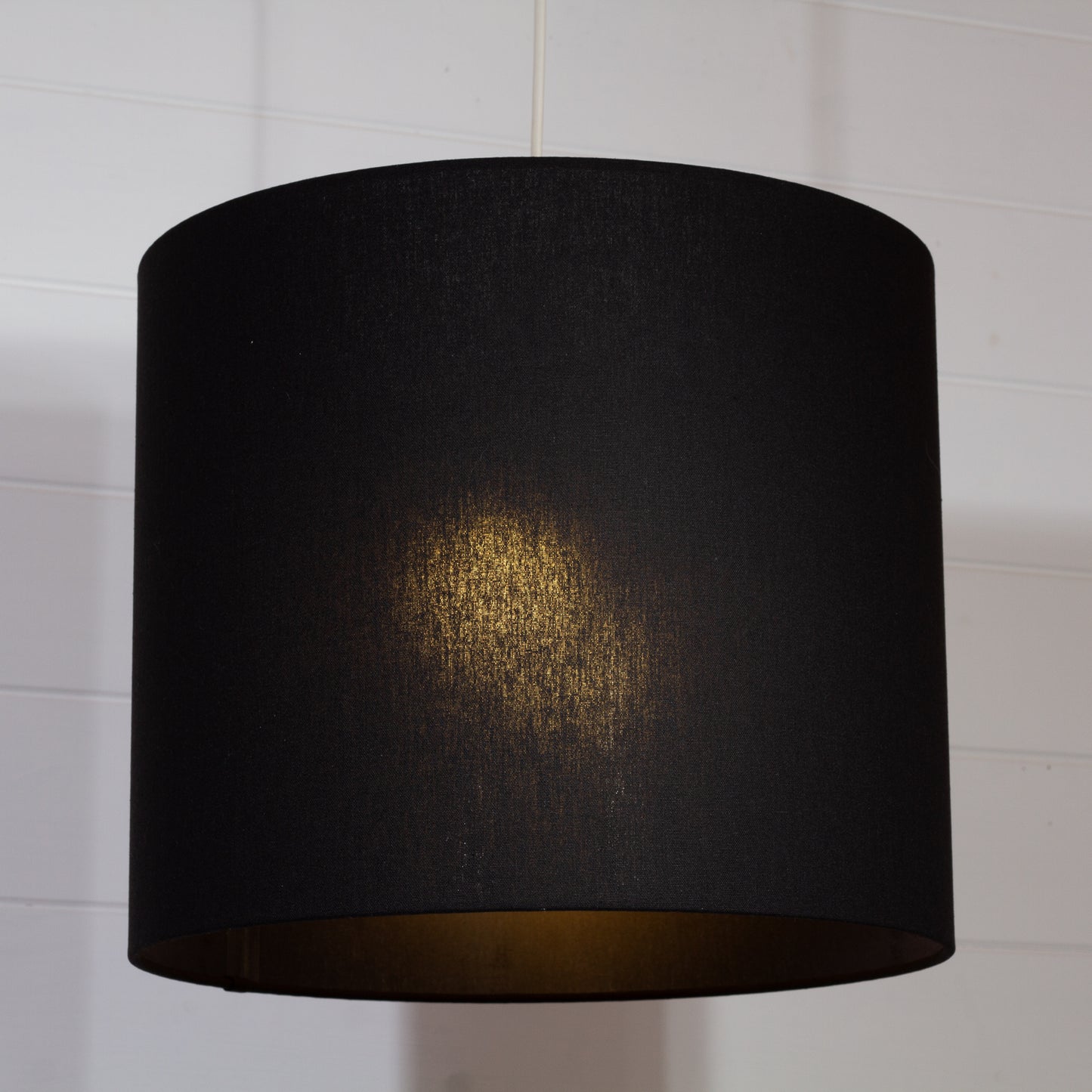 Drum Lamp Shade - F170 ~ Black Linen, 35cm(d) x 30cm(h)
