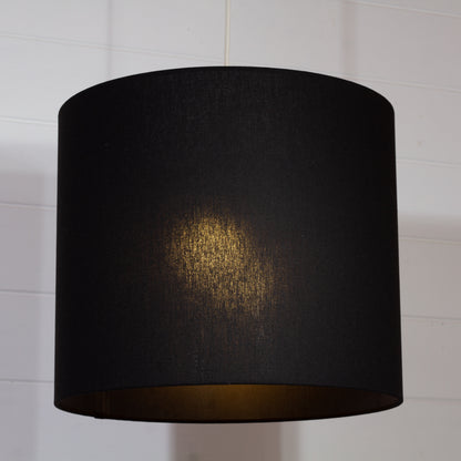 Drum Lamp Shade - F170 ~ Black Linen, 35cm(d) x 30cm(h)