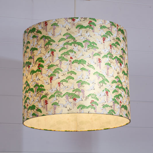 Drum Lamp Shade - W05 ~ Cranes, 35cm(d) x 30cm(h)