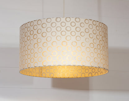 Drum Lamp Shade - P74 - Batik Natural Circles, 40cm(d) x 20cm(h)