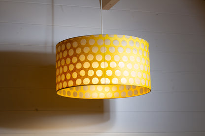 Drum Lamp Shade - P86 ~ Batik Dots on Yellow, 40cm(d) x 20cm(h)