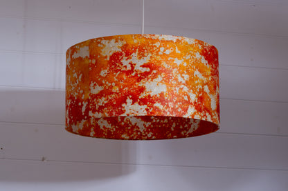 Drum Lamp Shade - B112 ~ Batik Lava Red/Orange, 40cm(d) x 20cm(h)