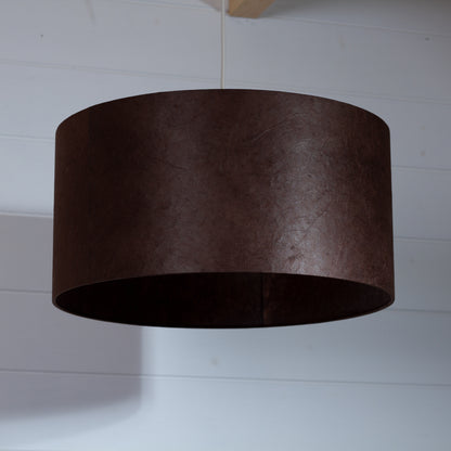 Drum Lamp Shade - P58 - Brown Lokta, 40cm(d) x 20cm(h)