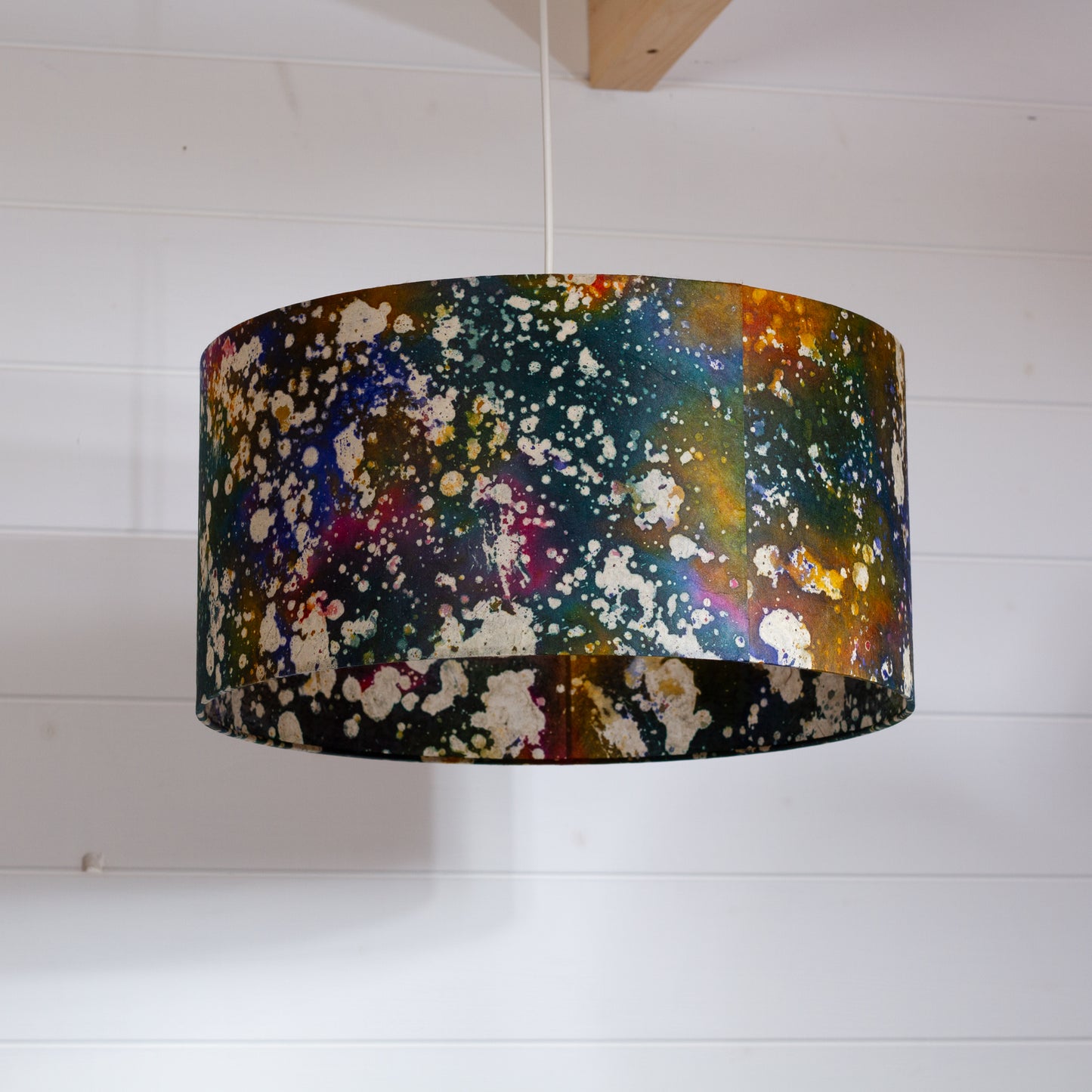 Drum Lamp Shade - B109 ~ Batik Galaxy, 40cm(d) x 20cm(h)