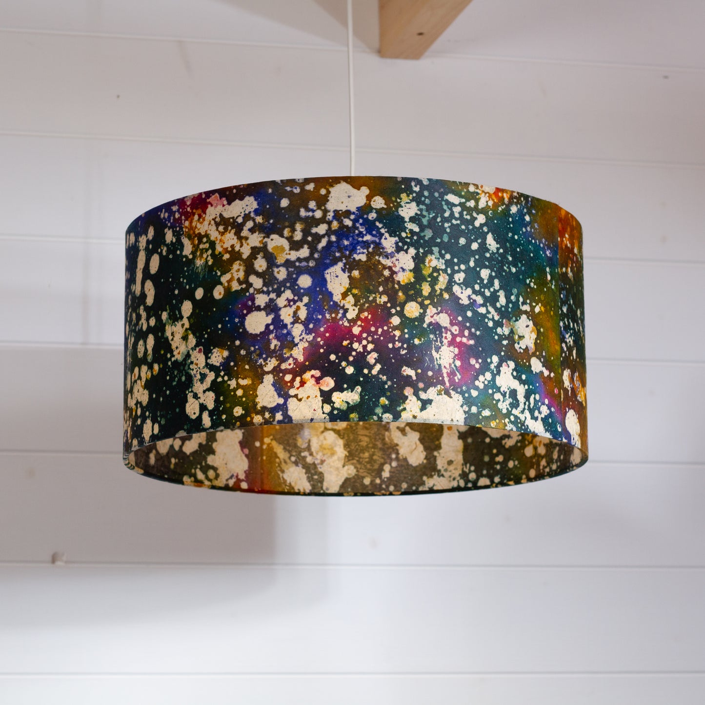 Drum Lamp Shade - B109 ~ Batik Galaxy, 40cm(d) x 20cm(h)