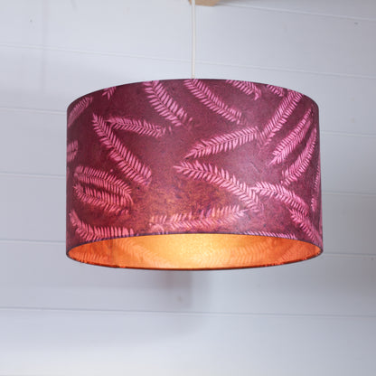 Drum Lamp Shade - P25 - Resistance Dyed Pink Fern, 40cm(d) x 20cm(h)