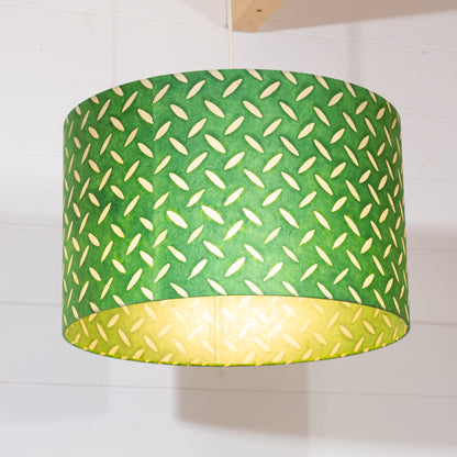 Drum Lamp Shade - P96 ~ Batik Tread Plate Green, 40cm(d) x 25cm(h)