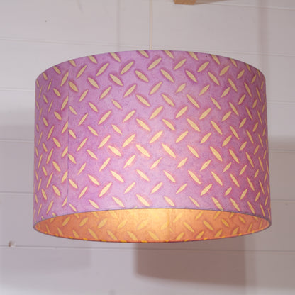 Drum Lamp Shade - B121 ~ Batik Tread Plate Lilac, 40cm(d) x 25cm(h)