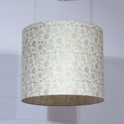 Drum Lamp Shade - P69 ~ Garden Gold on Natural, 35cm(d) x 30cm(h)
