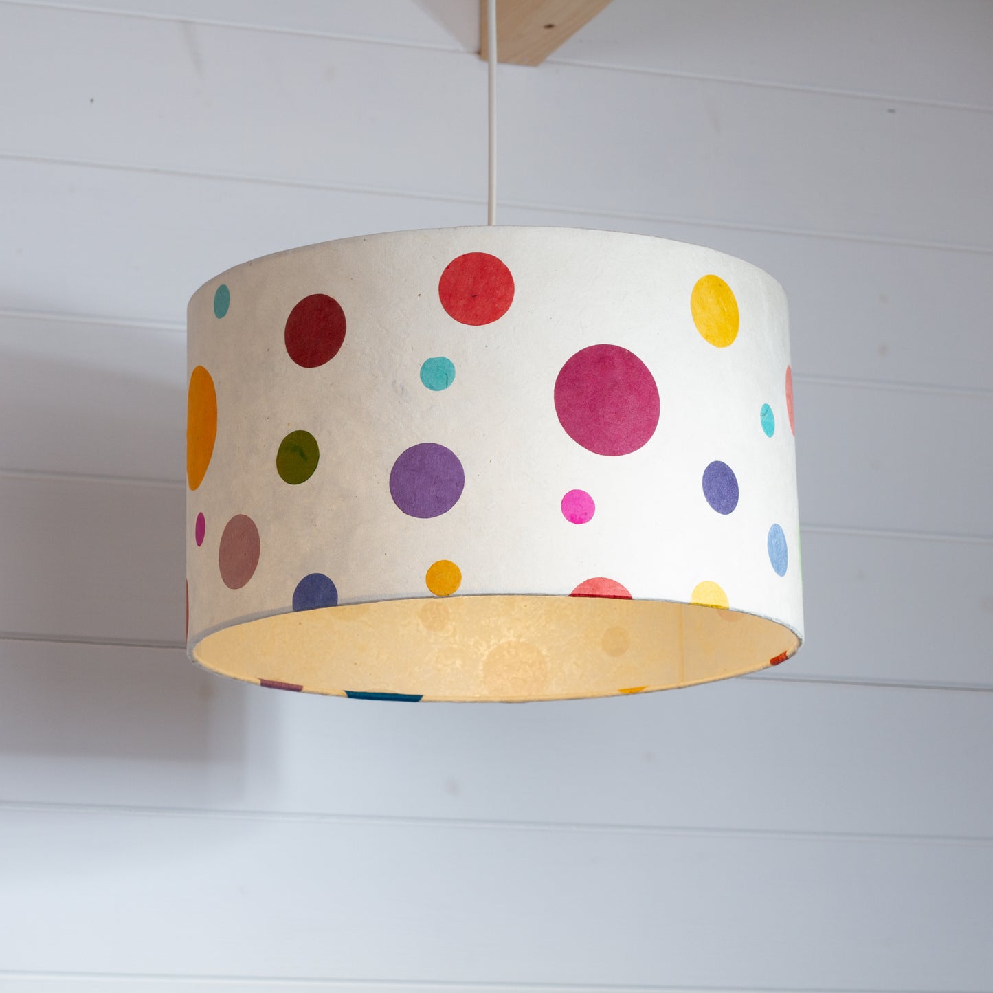 Drum Lamp Shade - P39 ~ Polka Dots, 40cm(d) x 25cm(h)