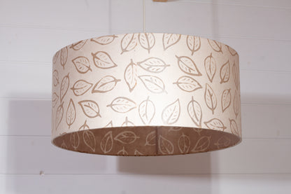 Drum Lamp Shade - P28 - Batik Leaf on Natural, 45cm(d) x 20cm(h)