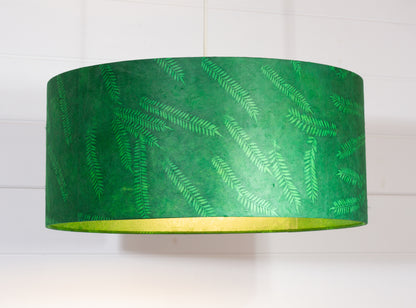 Drum Lamp Shade - P27 Green Fern, 45cm(d) x 20cm(h)