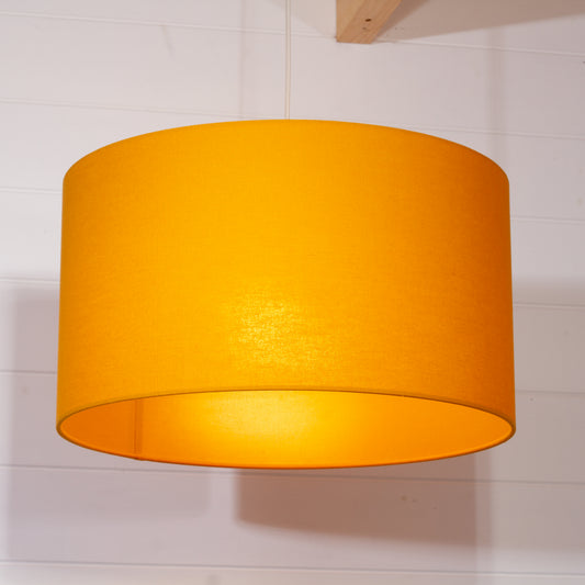 Drum Lamp Shade - F180 ~ Yellow Ochre Linen Fabric, 45cm(d) x 25cm(h)