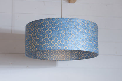 Drum Lamp Shade - P72 - Batik Blue Circles, 50cm(d) x 20cm(h)