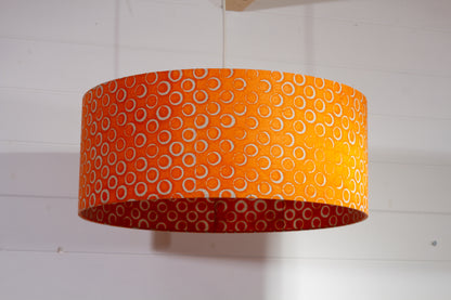 Drum Lamp Shade - P03 - Batik Orange Circles, 50cm(d) x 20cm(h)