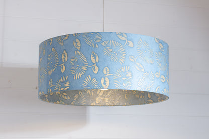 Drum Lamp Shade - B129 ~ Batik Peony Blue, 50cm(d) x 20cm(h)