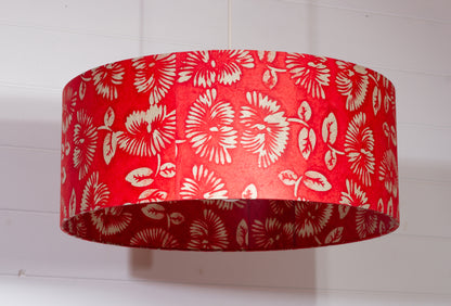 Drum Lamp Shades 50cm(d) x 20cm(h) ~  B118 Batik Peony Red