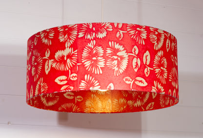 Drum Lamp Shades 50cm(d) x 20cm(h) ~  B118 Batik Peony Red