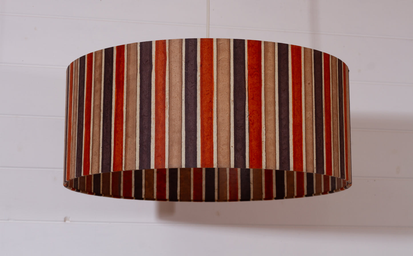 Drum Lamp Shade - P07 - Batik Stripes Brown, 50cm(d) x 20cm(h)