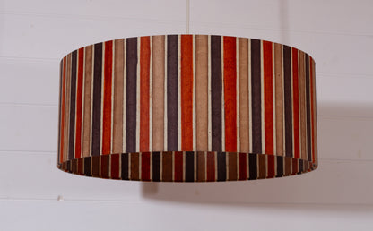 Drum Lamp Shade - P07 - Batik Stripes Brown, 50cm(d) x 20cm(h)