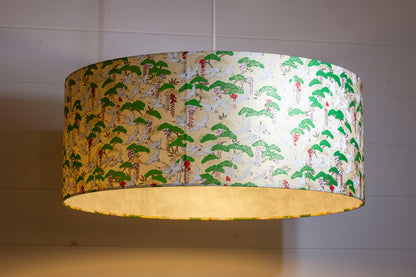 Drum Lamp Shade - W05 - Cranes, 50cm(d) x 20cm(h)