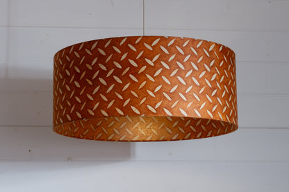 Drum Lamp Shade - P12 - Batik Tread Plate Brown, 50cm(d) x 25cm(h)