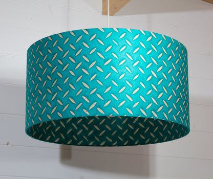 Drum Lamp Shade - P15 - Batik Tread Plate Mint Green, 50cm(d) x 25cm(h)