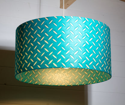 Drum Lamp Shade - P15 - Batik Tread Plate Mint Green, 50cm(d) x 25cm(h)