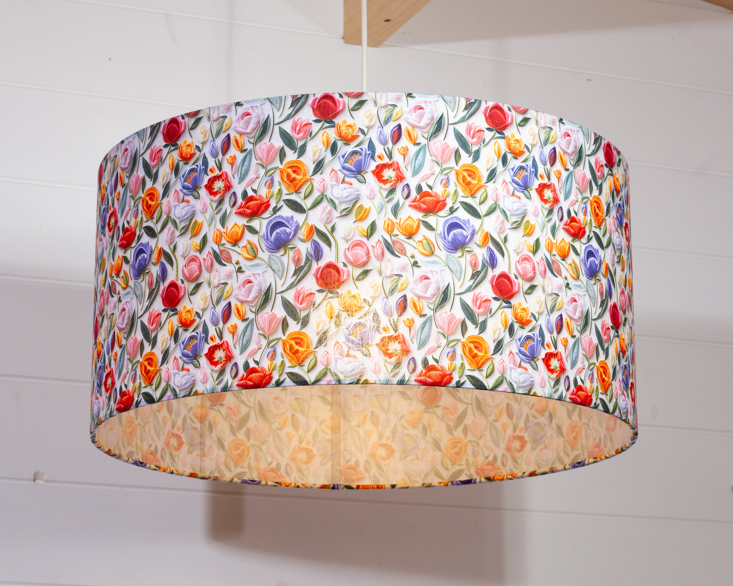 Drum Lamp Shade - F150 ~ Tulip Stems, 50cm(d) x 25cm(h)