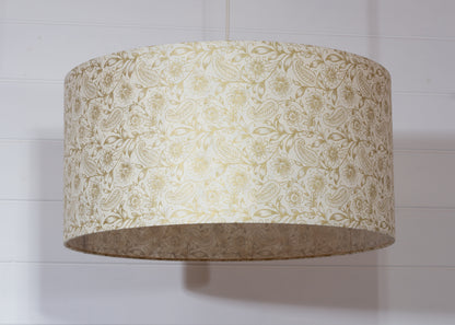 Drum Lamp Shade - P69 - Garden Gold on Natural, 50cm(d) x 25cm(h)