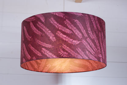 Drum Lamp Shade - P25 - Resistance Dyed Pink Fern, 50cm(d) x 25cm(h)