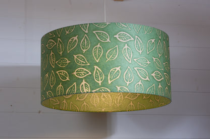 Drum Lamp Shade - P29 - Batik Leaf on Green, 50cm(d) x 25cm(h)