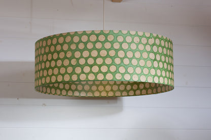 Drum Lamp Shade - P87 ~ Batik Dots on Green, 60cm(d) x 20cm(h)