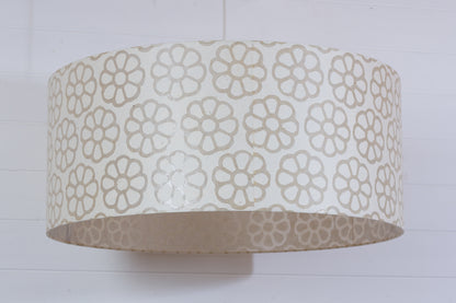 Drum Lamp Shade - P17 - Batik Big Flower on Natural, 70cm(d) x 30cm(h)