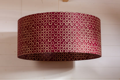 Drum Lamp Shade - P73 - Batik Cranberry Circles, 70cm(d) x 30cm(h)