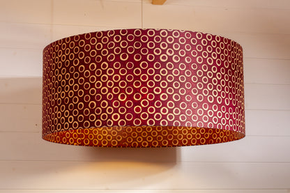 Drum Lamp Shade - P73 - Batik Cranberry Circles, 70cm(d) x 30cm(h)