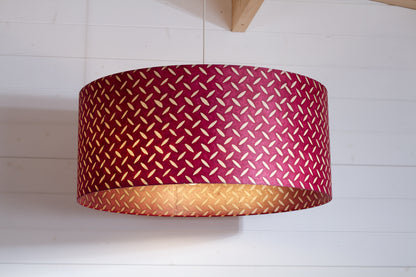 Drum Lamp Shade - P14 - Batik Tread Plate Cranberry, 70cm(d) x 30cm(h)