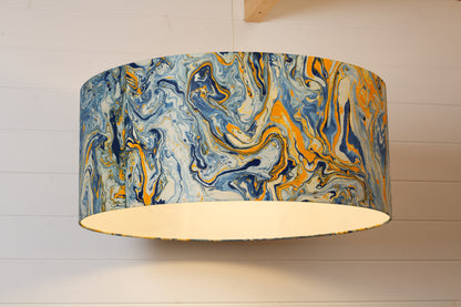 Drum Lamp Shade - B139 ~ Coastline Marble, 70cm(d) x 30cm(h)