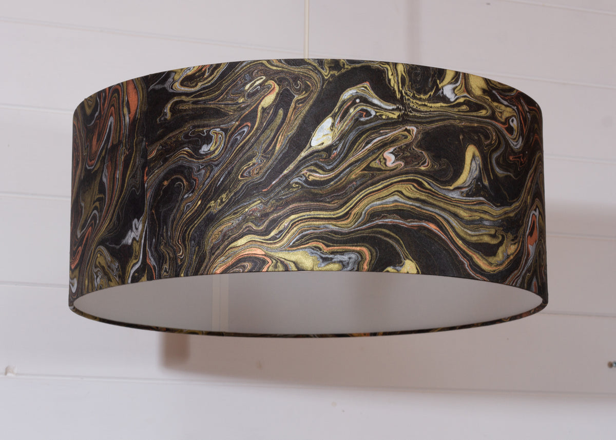 Drum Lamp Shade - B132 ~ Metallic Marble, 50cm(d) x 20cm(h)