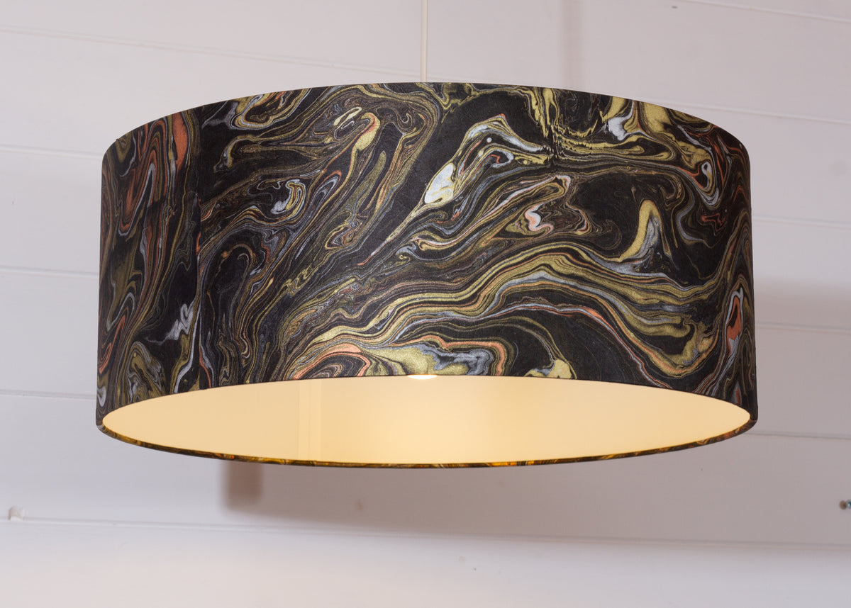 Drum Lamp Shade - B132 ~ Metallic Marble, 50cm(d) x 20cm(h)