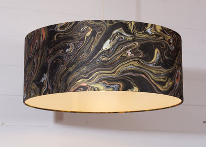 Drum Lamp Shade - B132 ~ Metallic Marble, 50cm(d) x 20cm(h)