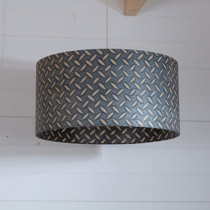 Drum Lamp Shade - P88 ~ Batik Tread Plate Grey, 50cm(d) x 25cm(h)